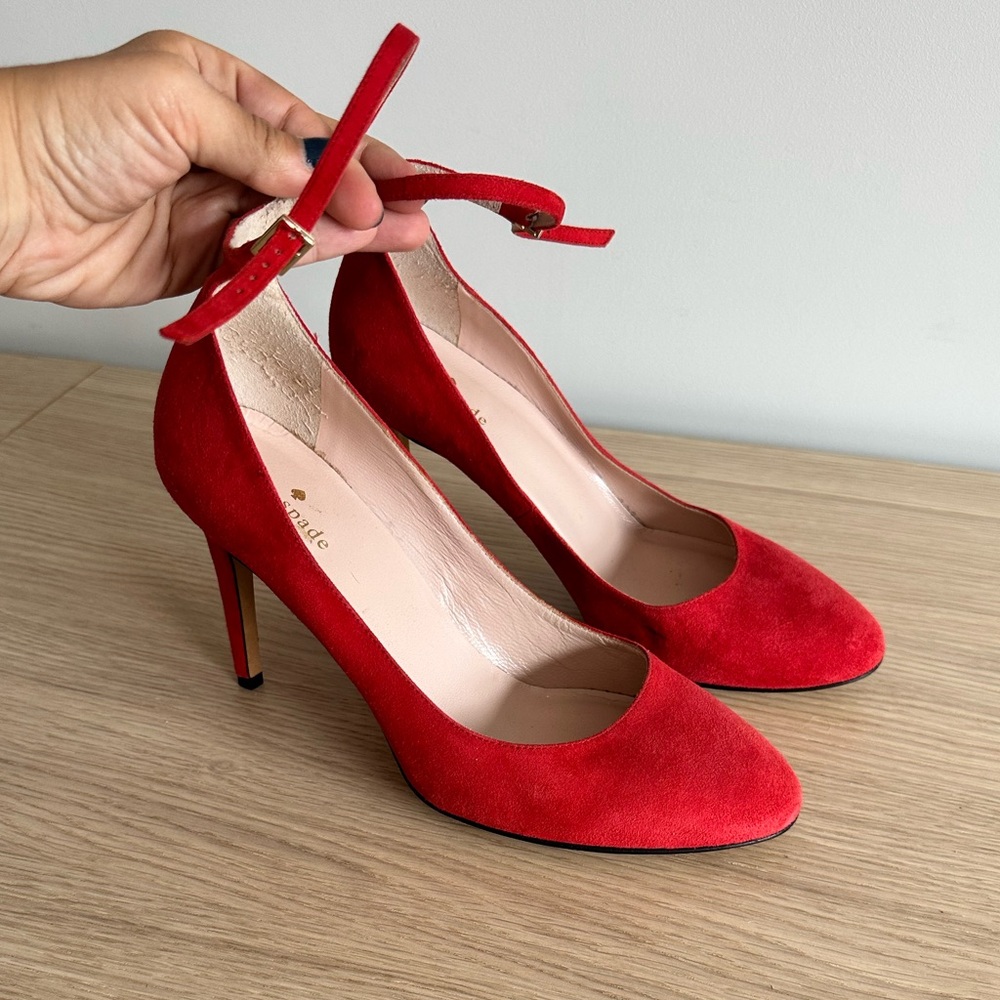 NWD Kate Spade Suede Mary Jane heels red